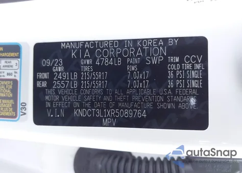 2024 Kia Niro Ev Wave from USA, damaged, VIN KNDCT3L1XR5089764